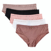 Women's Lace Trim Hispter Panty (5 Pack)