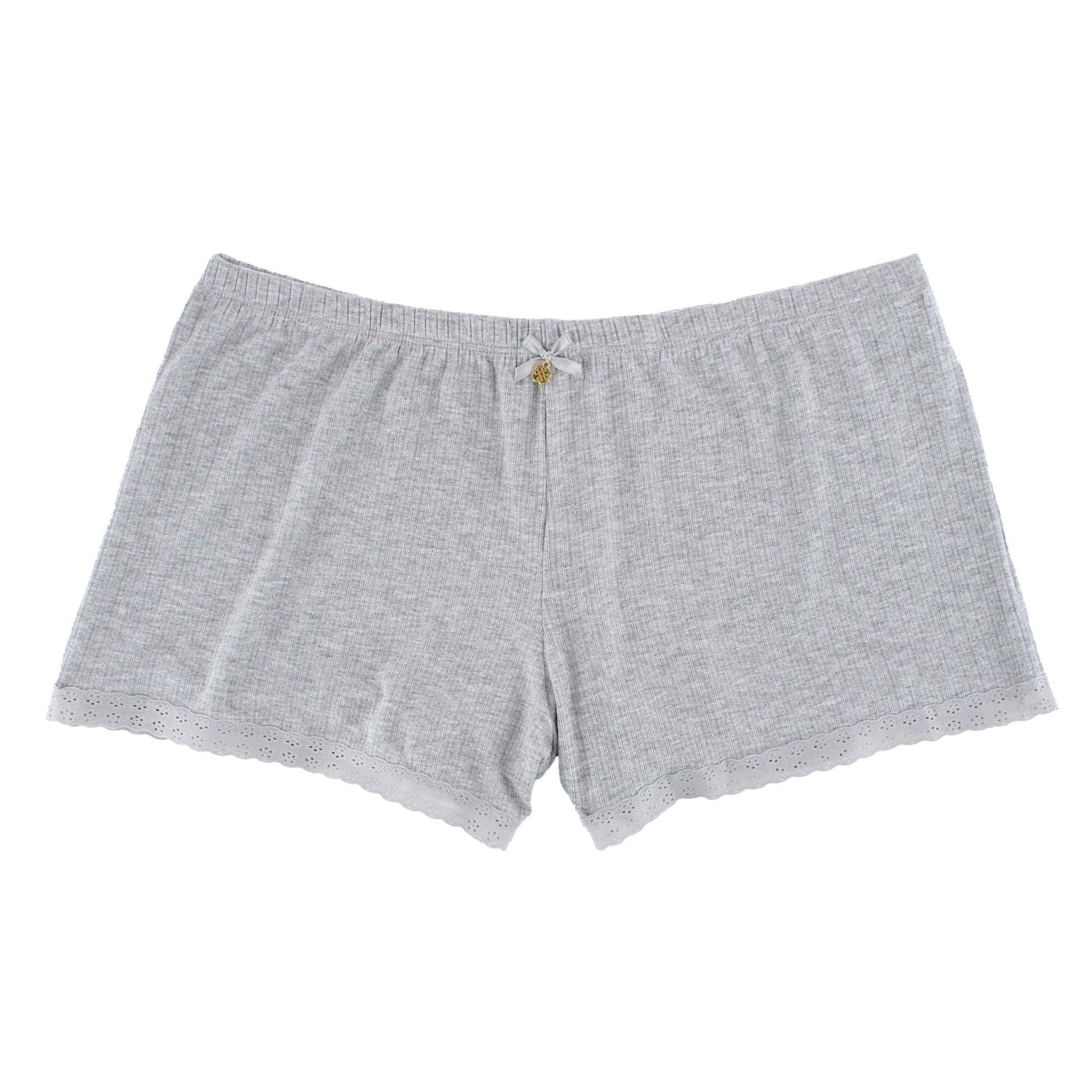 Daisy Fuentes Women's Plus Size Short Sleeve Pointelle Pajama Set - Gray