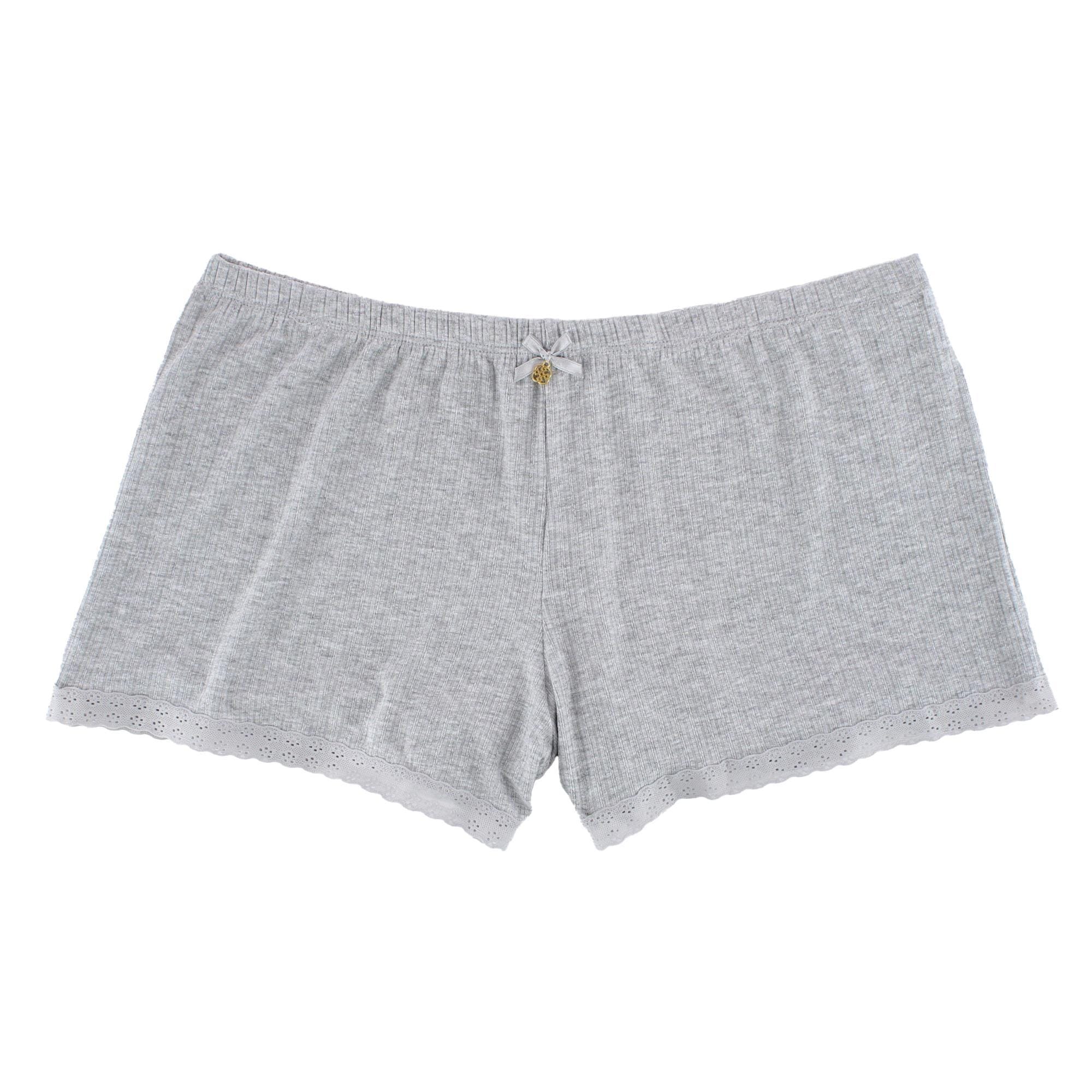 Daisy Fuentes Women's Plus Size Short Sleeve Pointelle Pajama Set - Gray