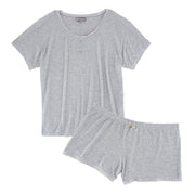Women's Plus Size Short Sleeve Pointelle Pajama Set