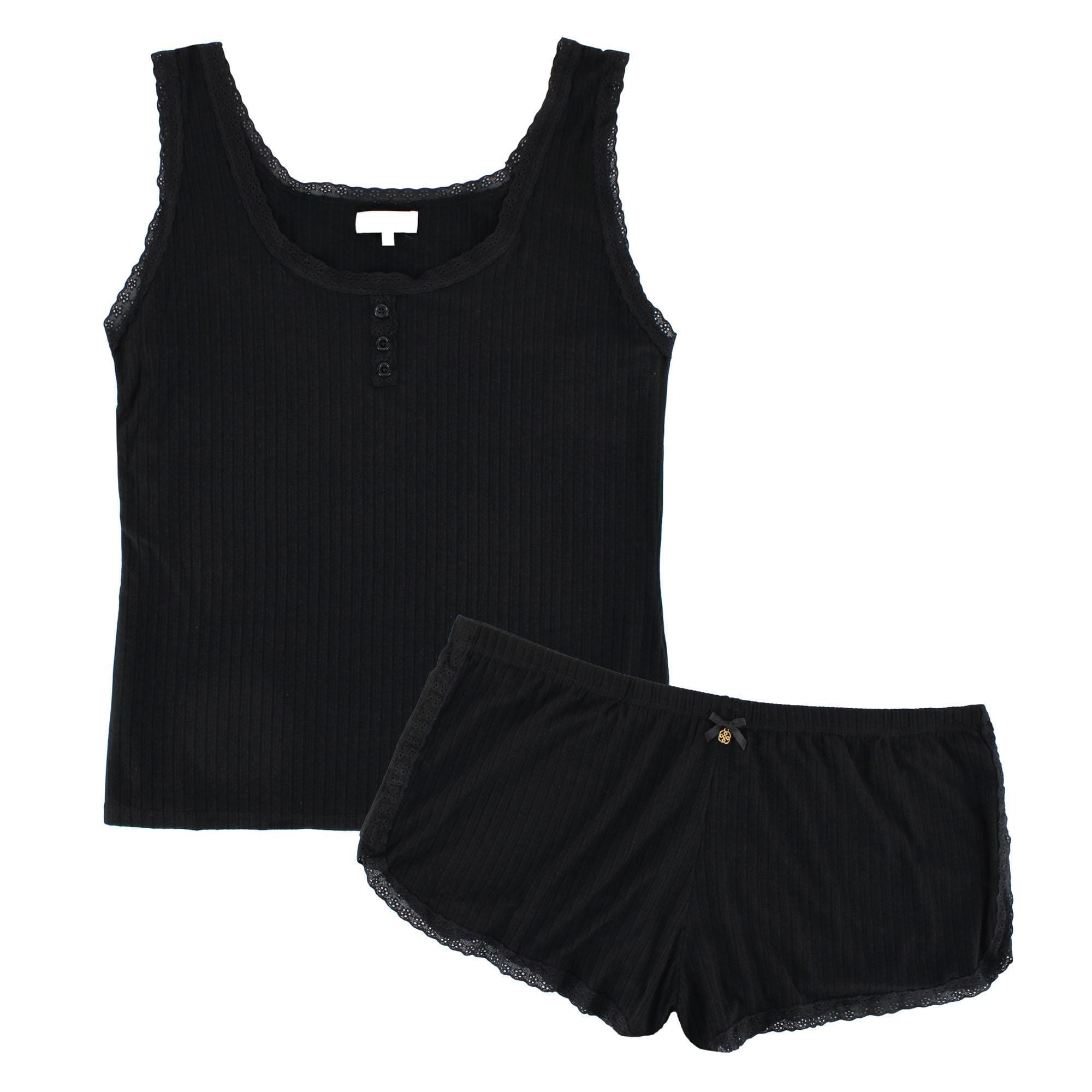Daisy Fuentes Women's Plus Size Pointelle Tank and Short Pajama Set