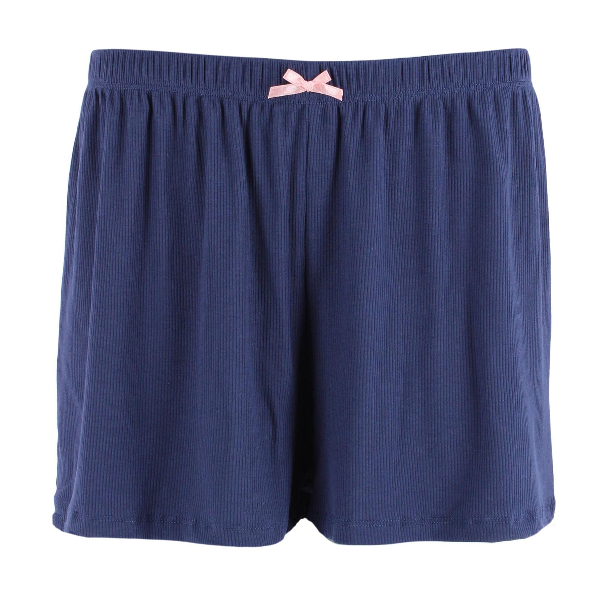 Daisy Fuentes Women's Plus Size Ribbed Lace Cami and Shorts Sleep Set - Navy