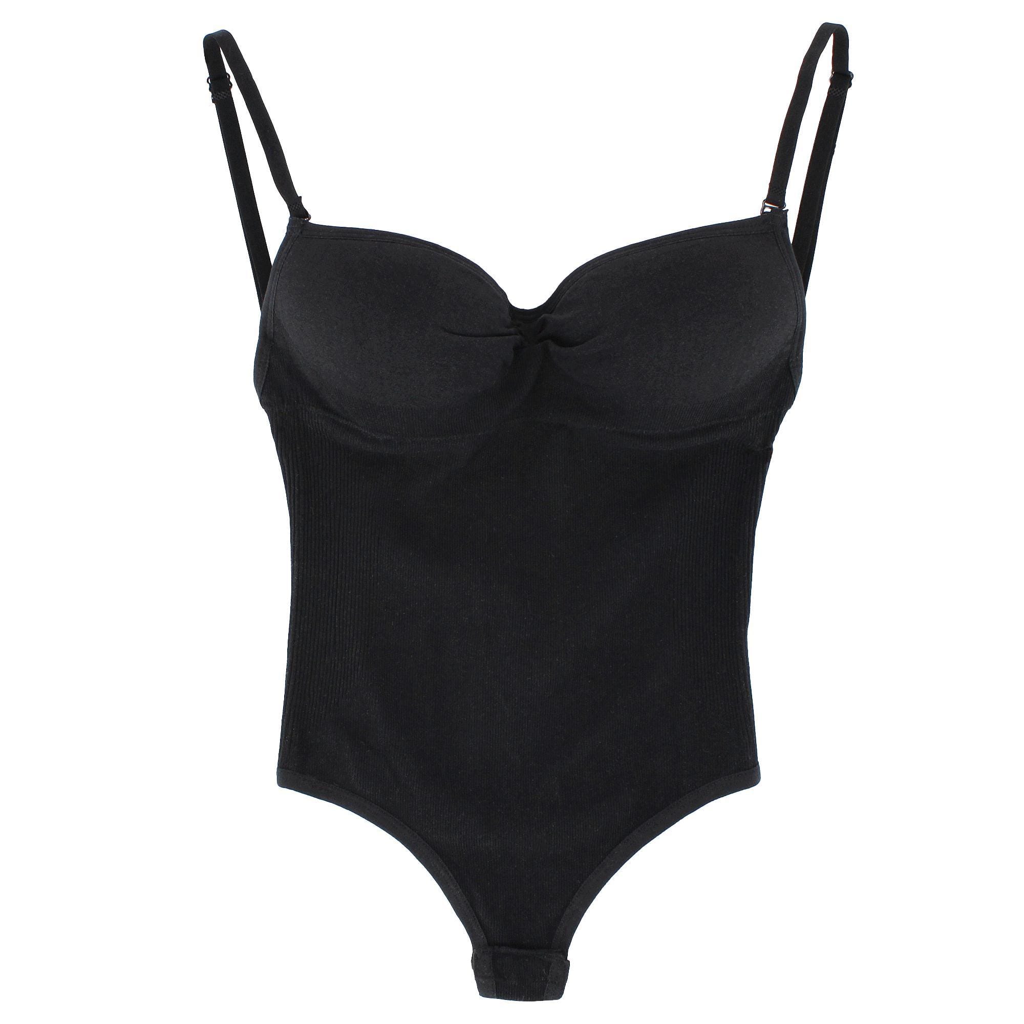 Paris Blues Women's Molded Cup Seamless Thong Bodysuit - Black