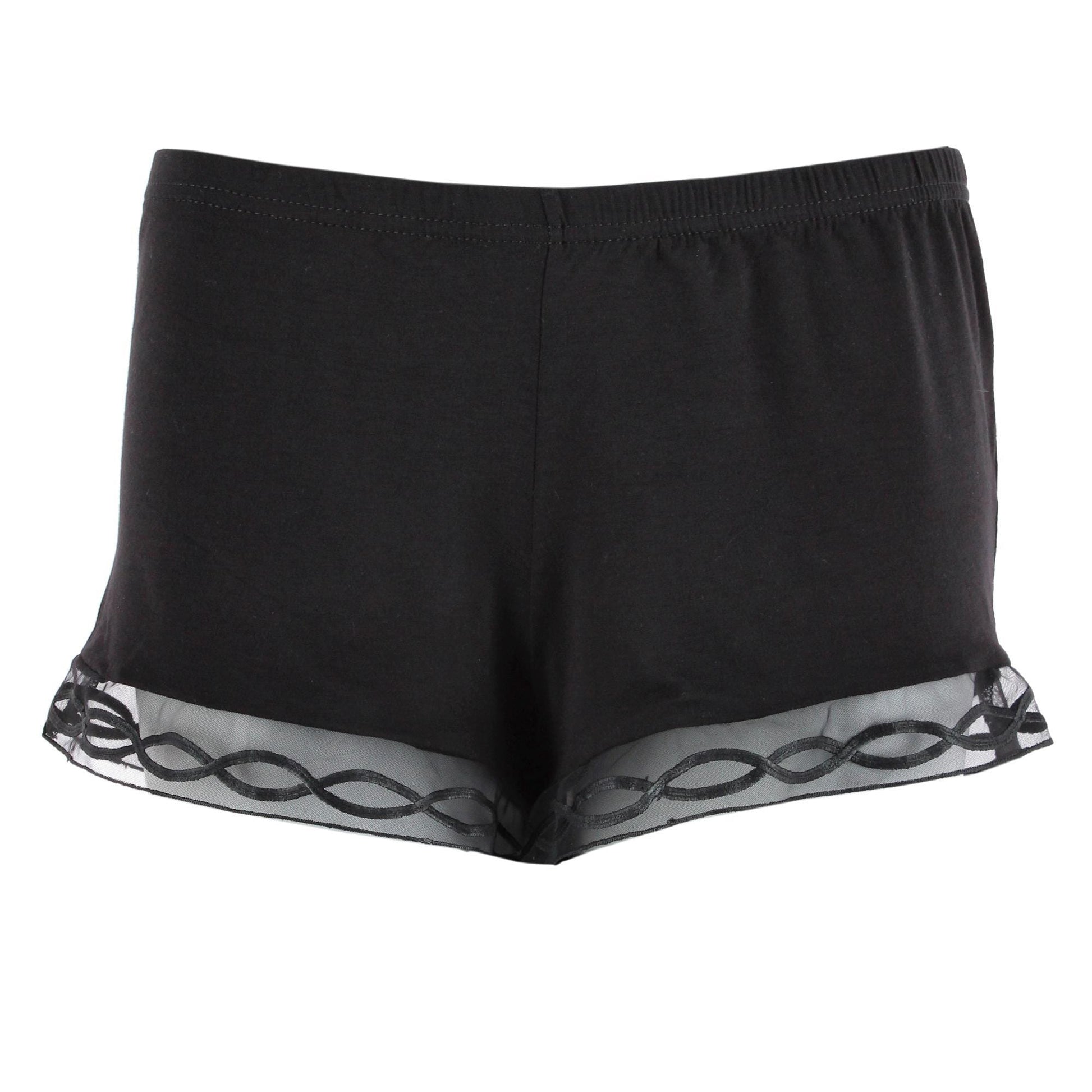 Rachel Roy Women's Laced Embriodery Cami Short Pajama Set - Black