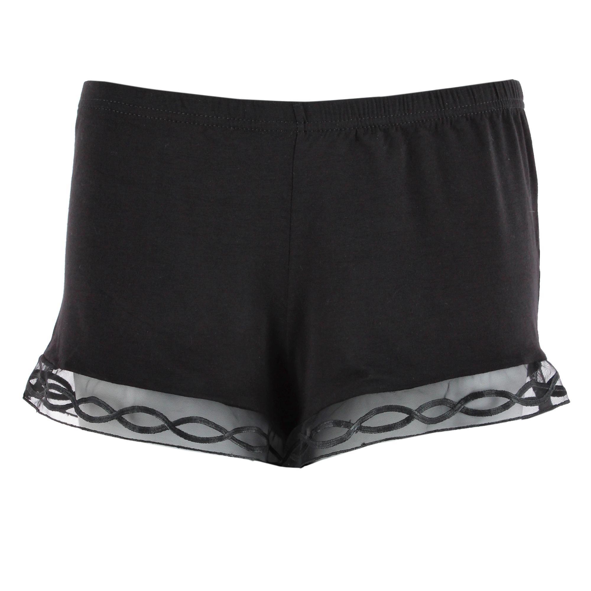 Rachel Roy Women's Laced Embriodery Cami Short Pajama Set - Black