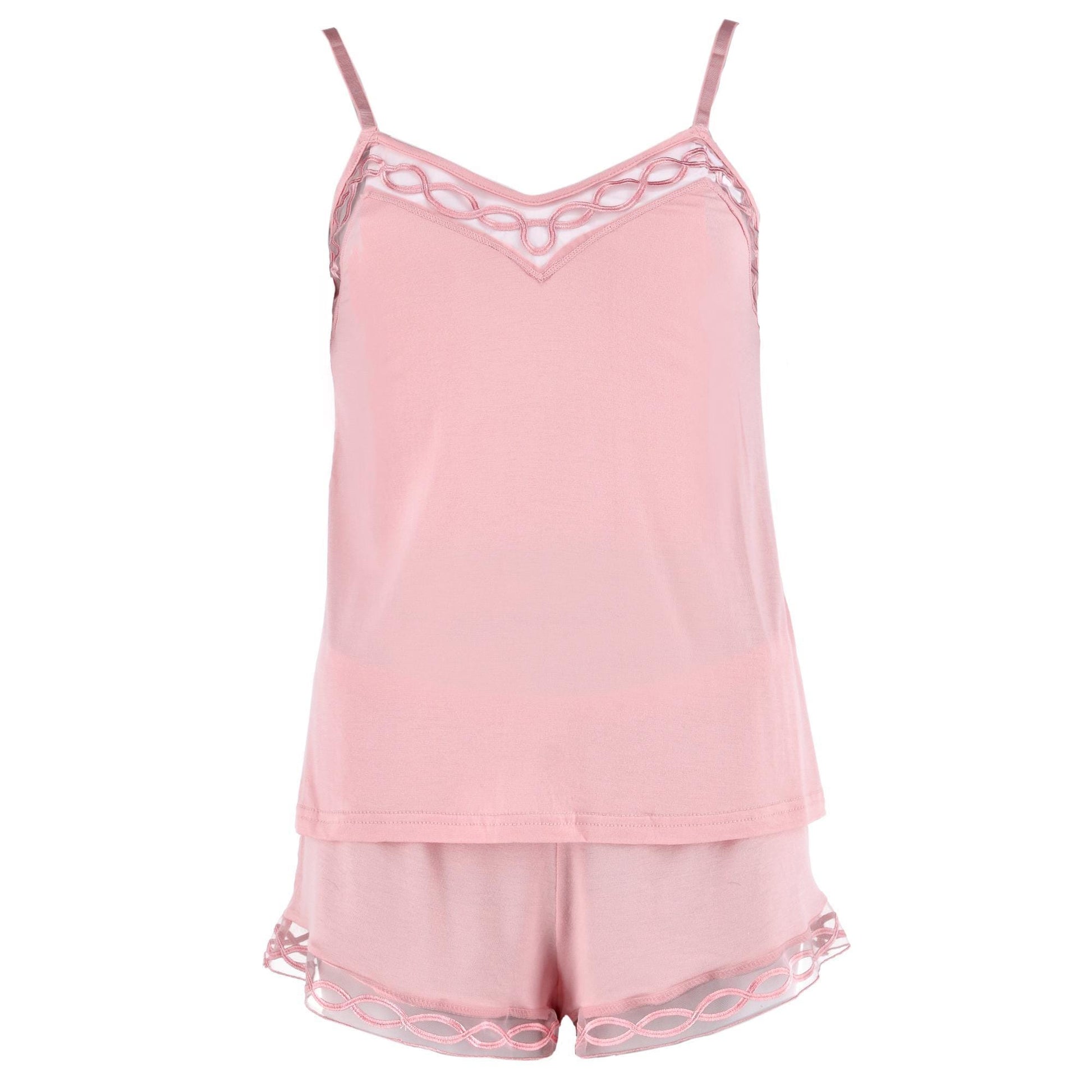 Rachel Roy Women's Laced Embriodery Cami Short Pajama Set