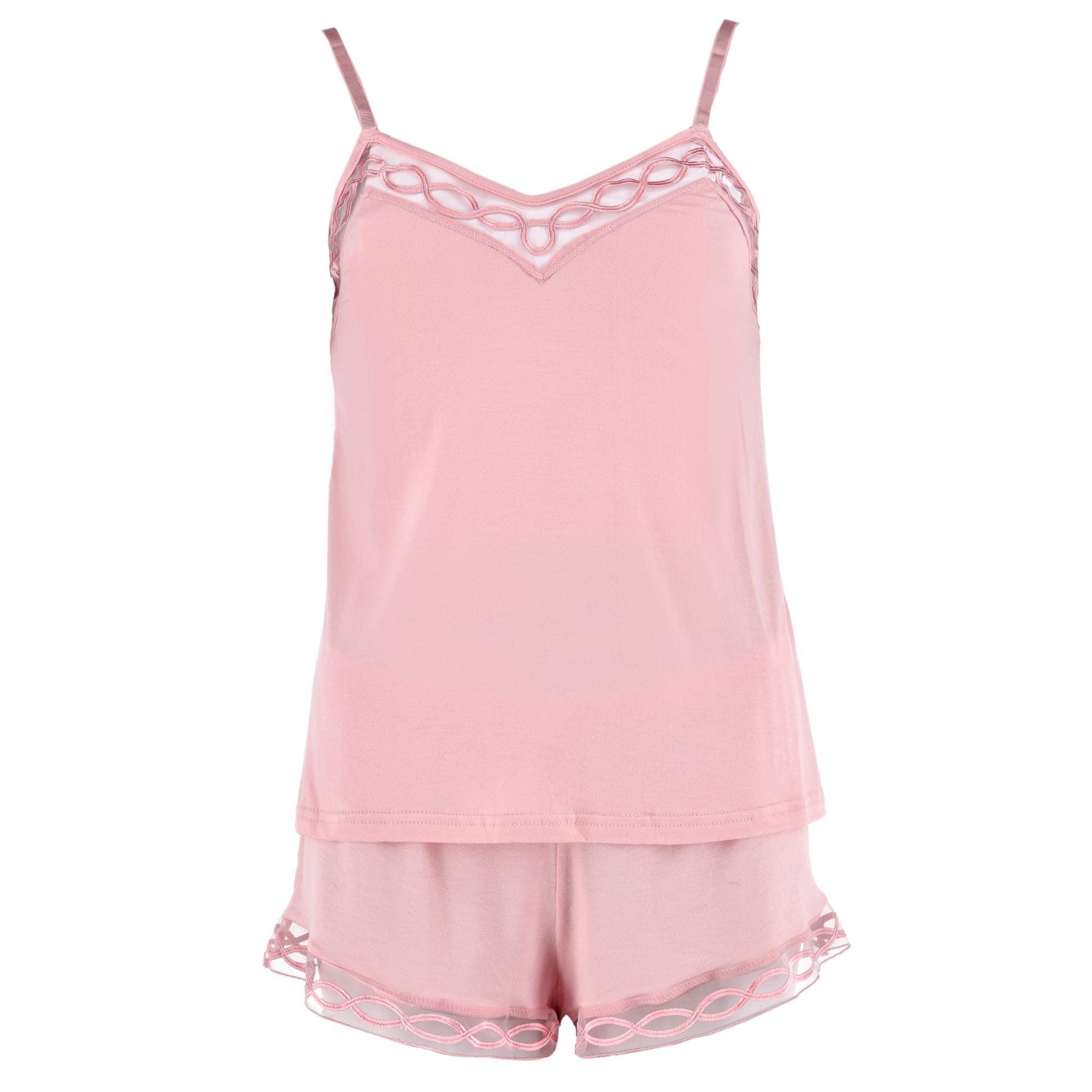 Rachel Roy Women's Laced Embriodery Cami Short Pajama Set
