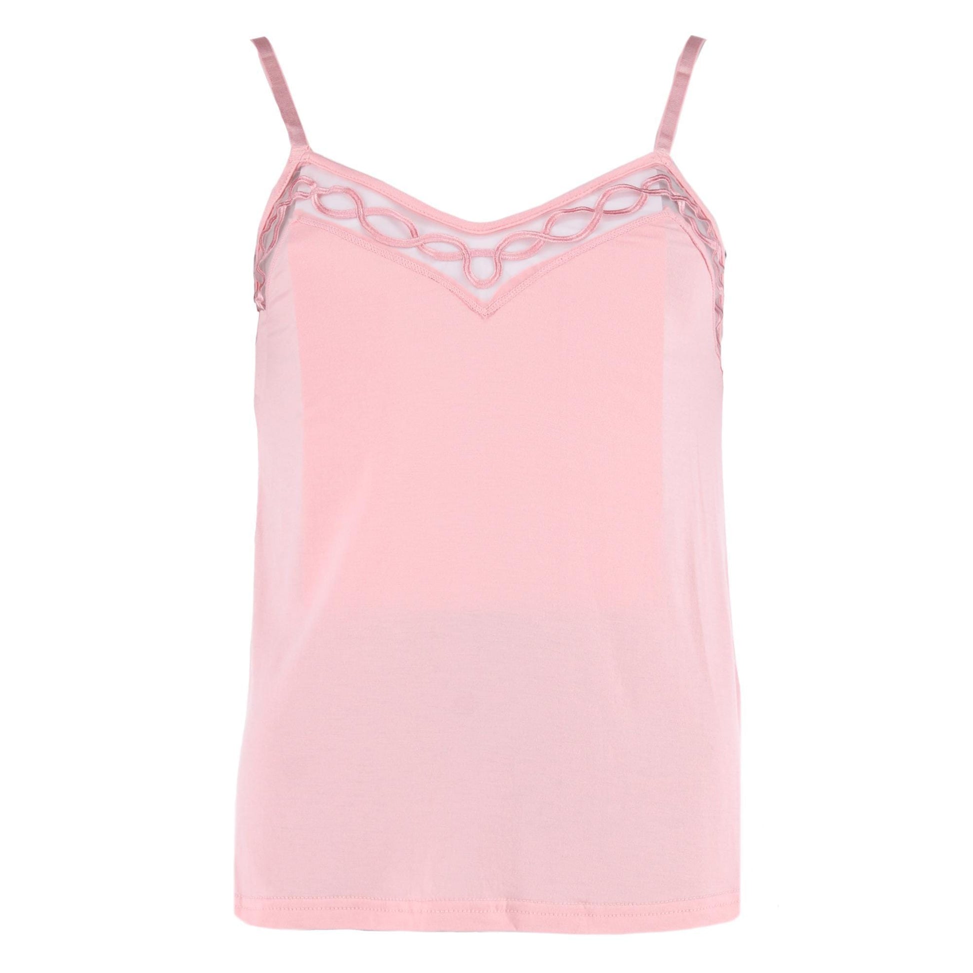 Rachel Roy Women's Laced Embriodery Cami Short Pajama Set - Pink