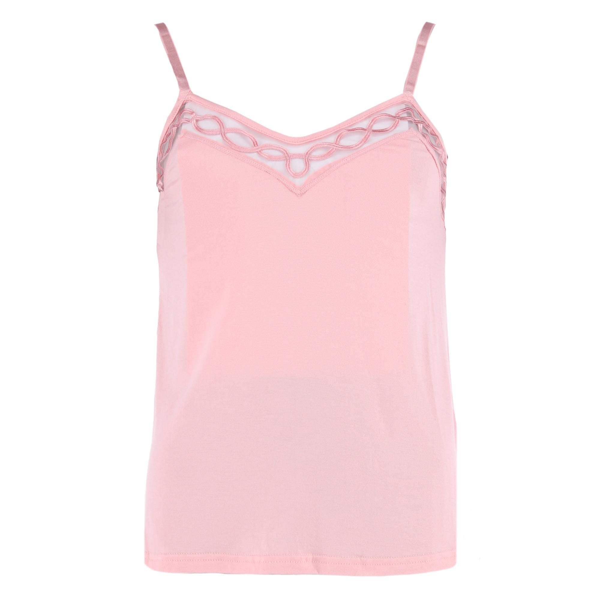 Rachel Roy Women's Laced Embriodery Cami Short Pajama Set - Pink