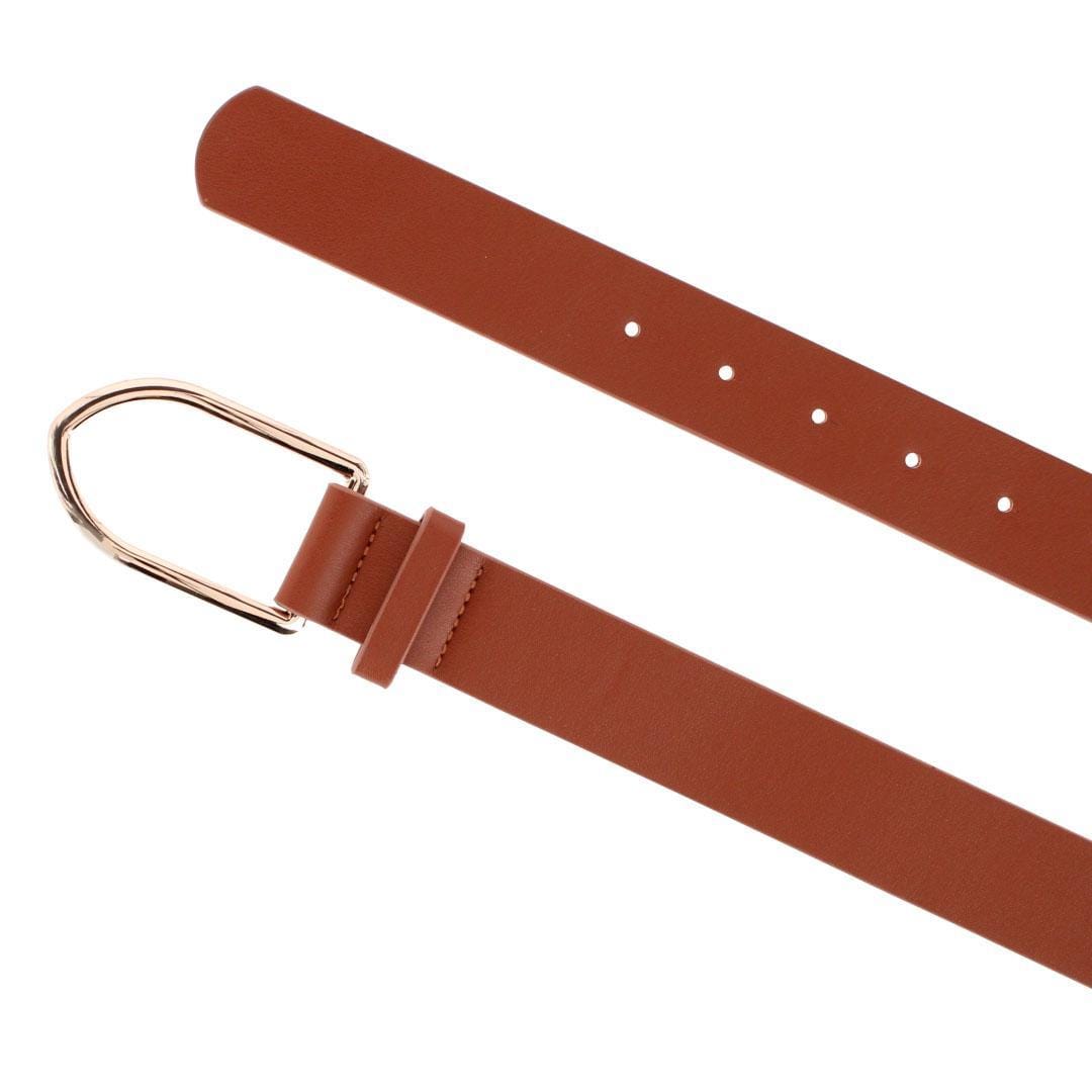 CTM® Women's Arrow Frame Buckle Dress Belt - Cognac