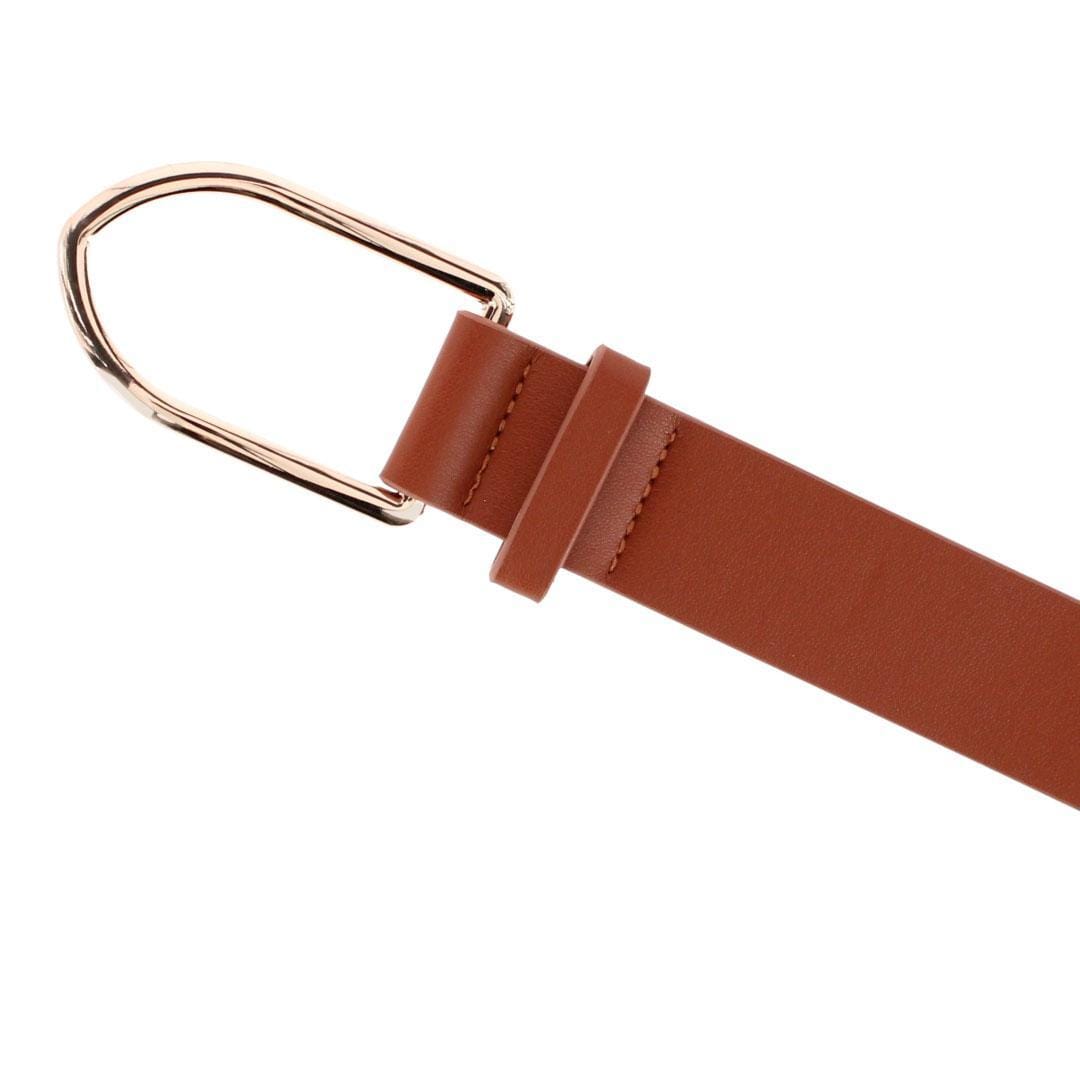 CTM® Women's Arrow Frame Buckle Dress Belt - Cognac