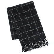 Adult Grid Pattern Soft Winter Scarf with Fringe
