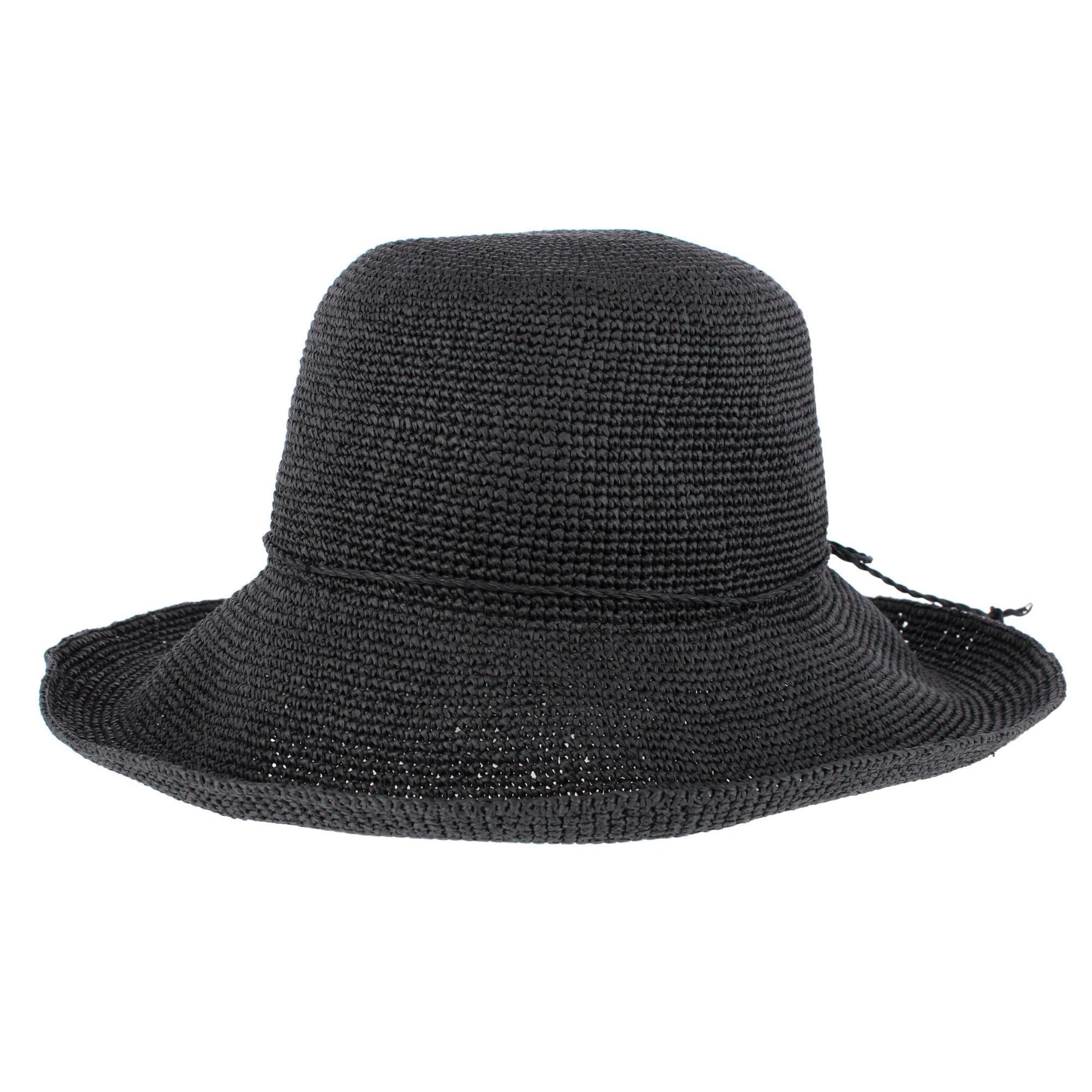 CTM® Women's Toyo Straw Crocheted Sun Hat with Shapeable Brim
