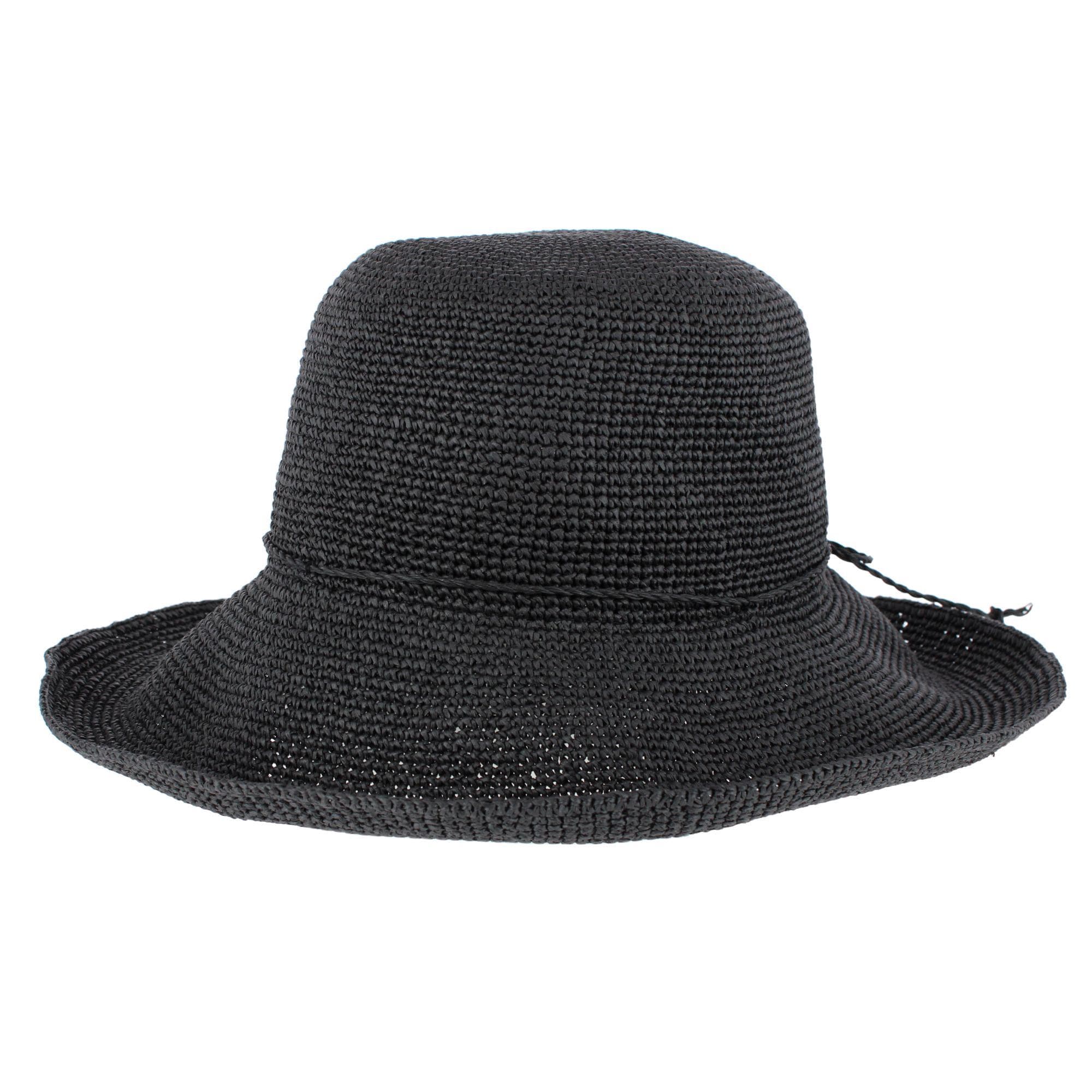 CTM® Women's Toyo Straw Crocheted Sun Hat with Shapeable Brim