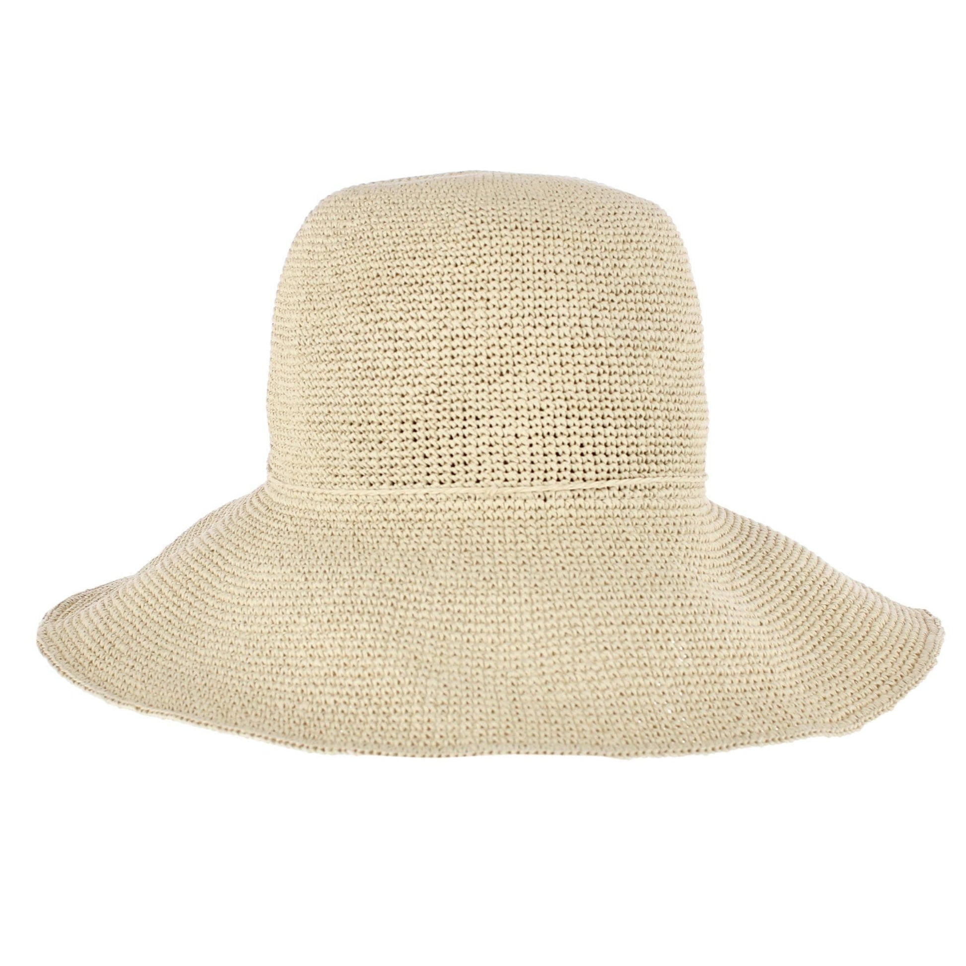 CTM® Women's Toyo Straw Crocheted Sun Hat with Shapeable Brim - Light Natural