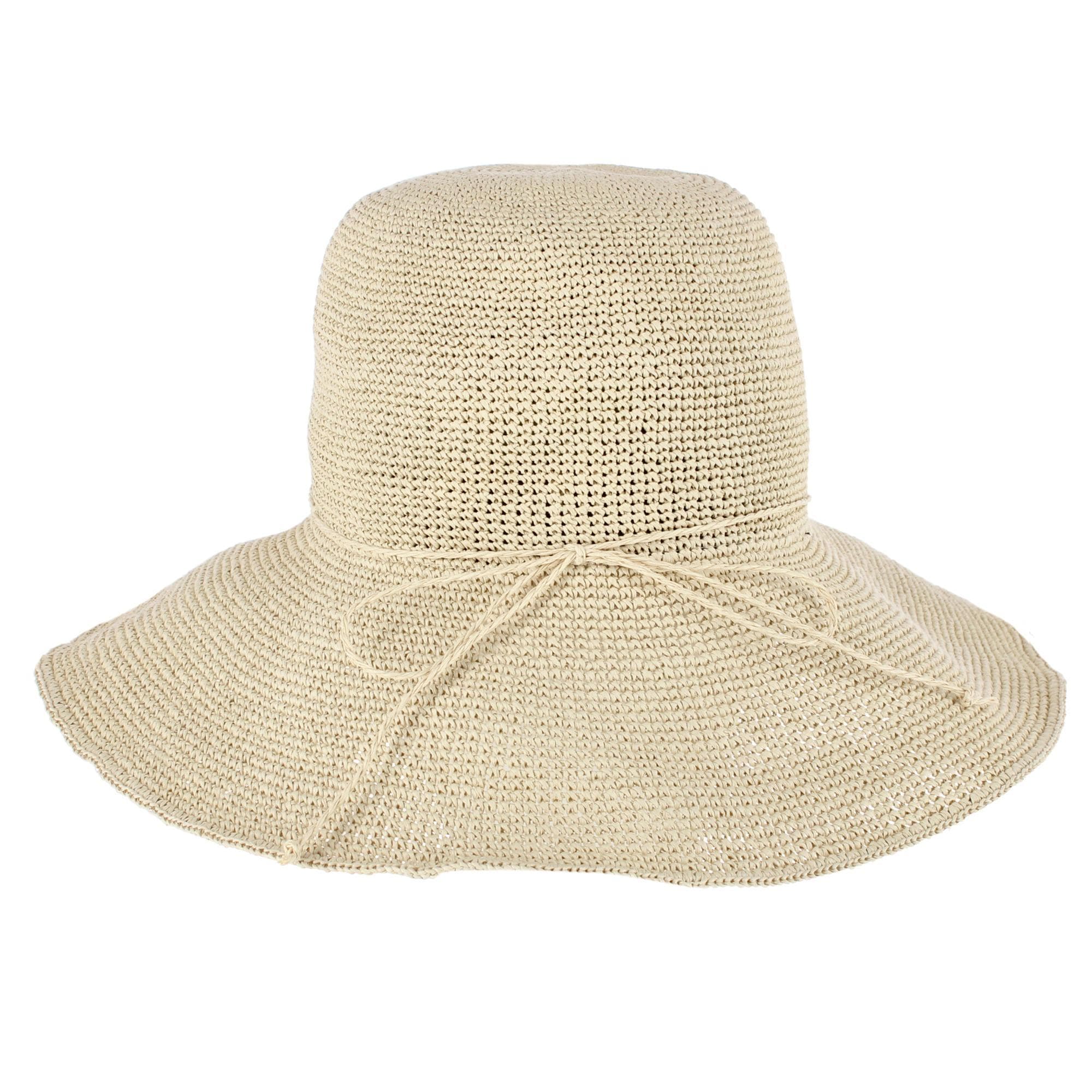 CTM® Women's Toyo Straw Crocheted Sun Hat with Shapeable Brim - Women's Toyo Straw Crocheted Sun Hat with Shapeable Brim