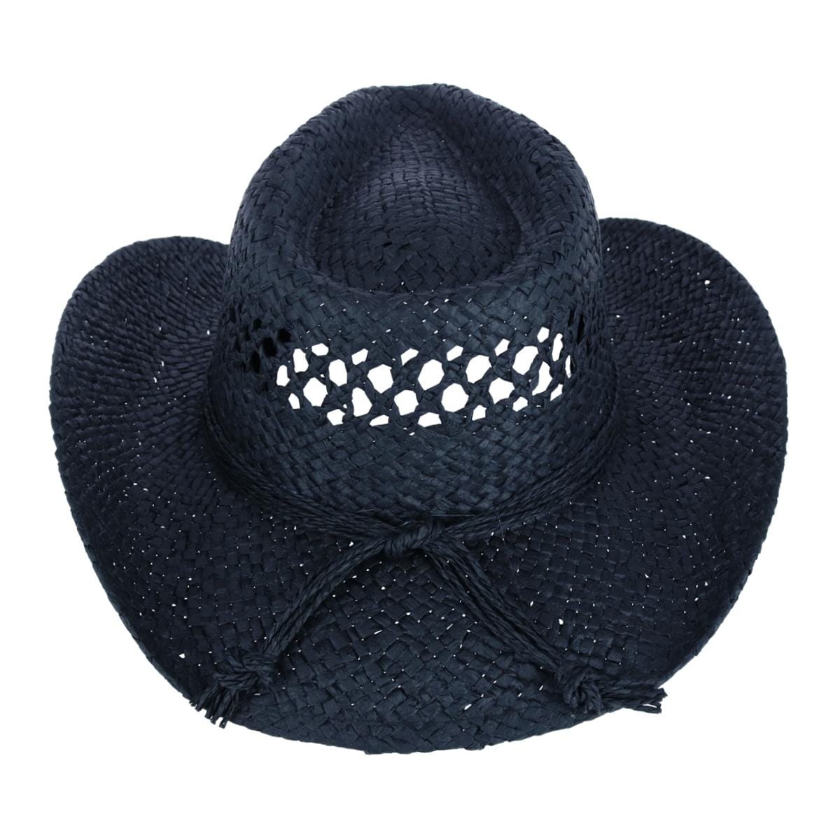 CTM® Women's Western Straw Cowboy Hat with Heart Concho - Black
