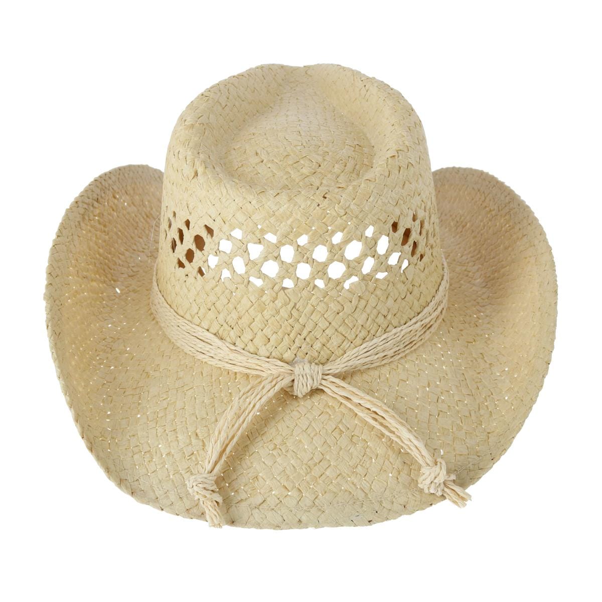 CTM® Women's Western Straw Cowboy Hat with Heart Concho - Natural