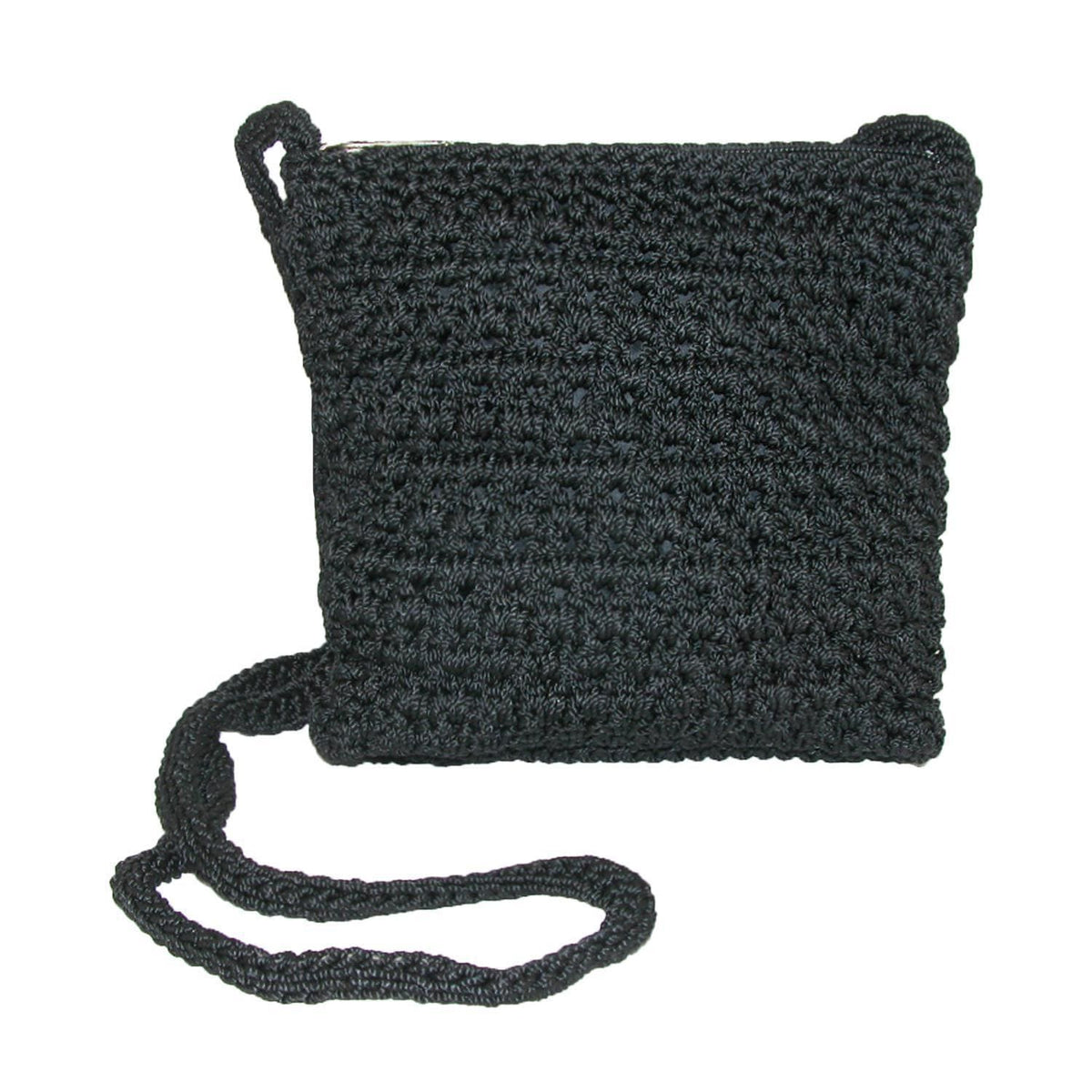 CTM® Women's Crochet Crossbody Handbag Boho Casual Shoulder Bag - Black
