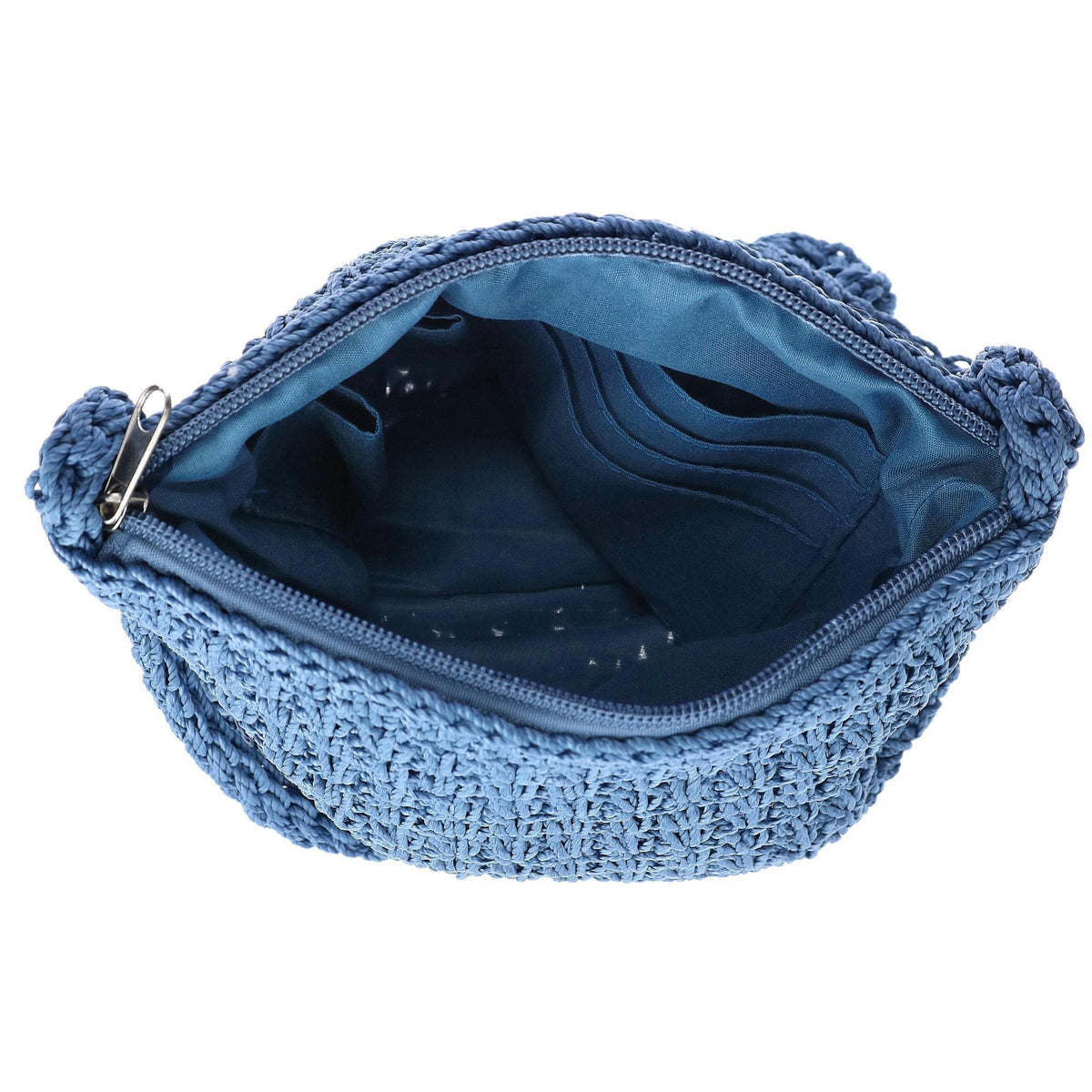 CTM® Women's Crochet Crossbody Handbag Boho Casual Shoulder Bag - Denim
