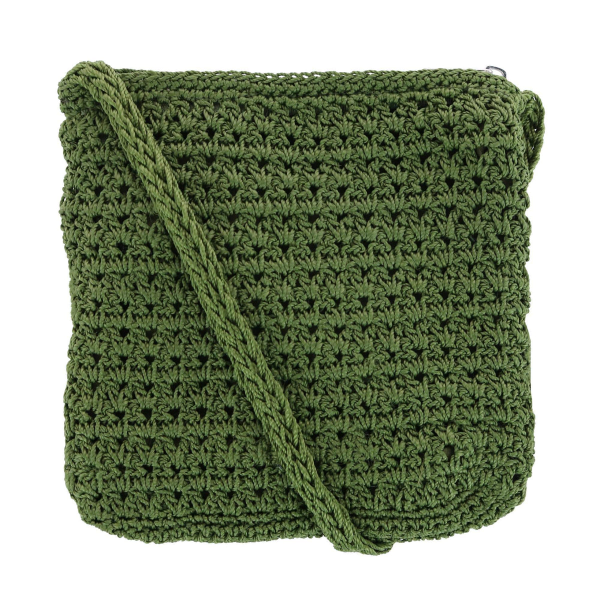 CTM® Women's Crochet Crossbody Handbag Boho Casual Shoulder Bag - Army Green