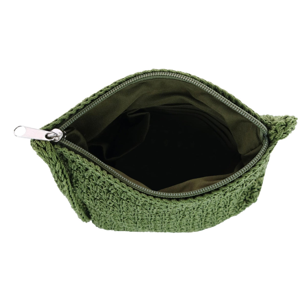 CTM® Women's Crochet Crossbody Handbag Boho Casual Shoulder Bag - Army Green