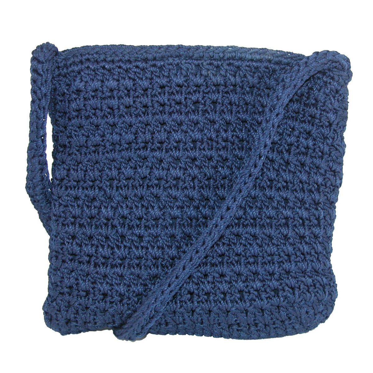 CTM® Women's Crochet Crossbody Handbag Boho Casual Shoulder Bag - Navy