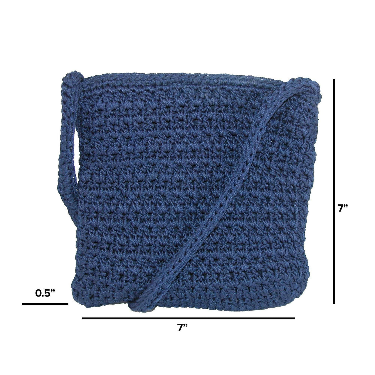 CTM® Women's Crochet Crossbody Handbag Boho Casual Shoulder Bag - Navy