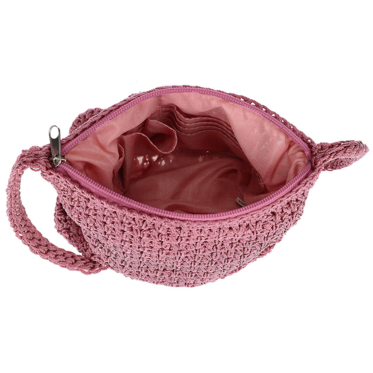 CTM® Women's Crochet Crossbody Handbag Boho Casual Shoulder Bag - Rose