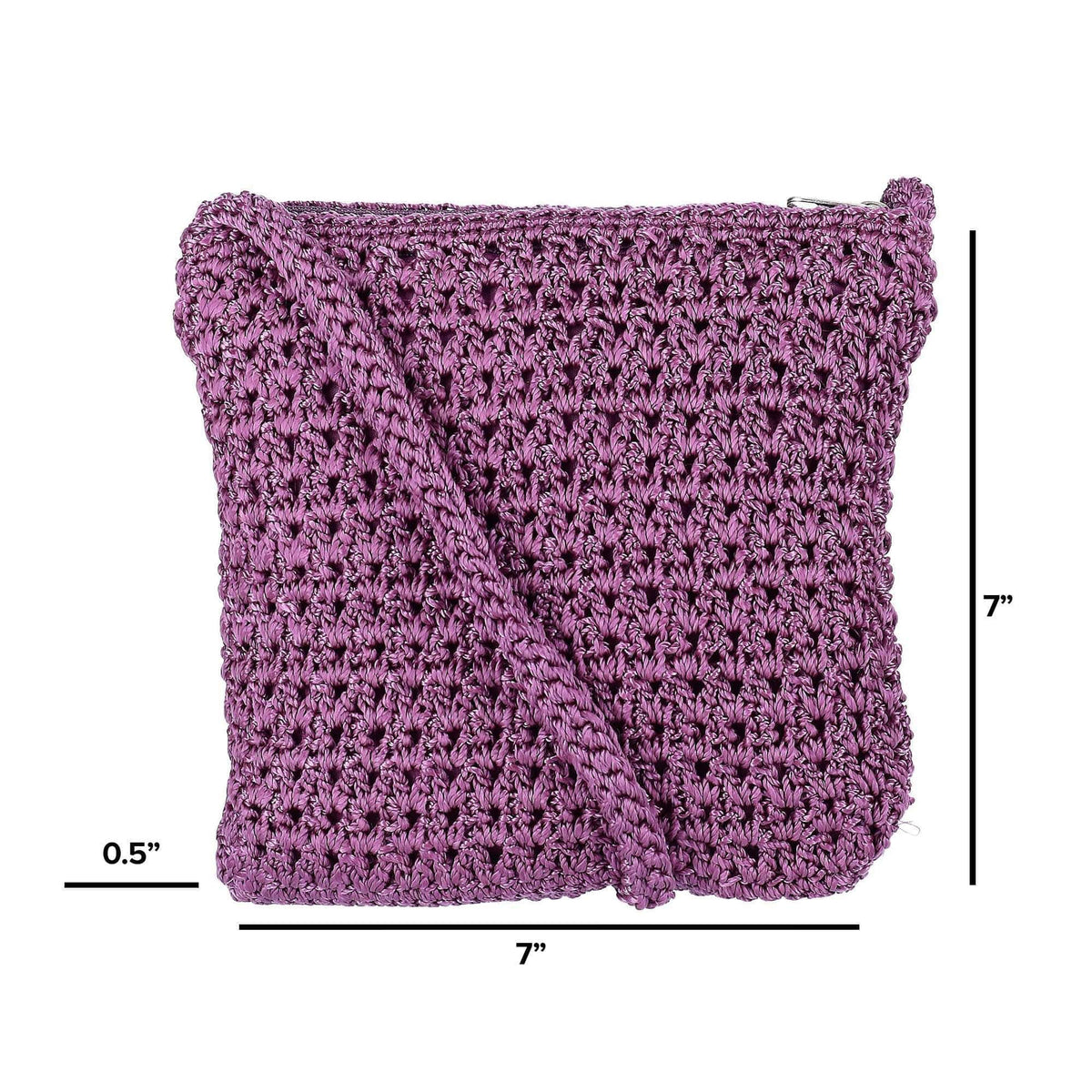 CTM® Women's Crochet Crossbody Handbag Boho Casual Shoulder Bag - Purple