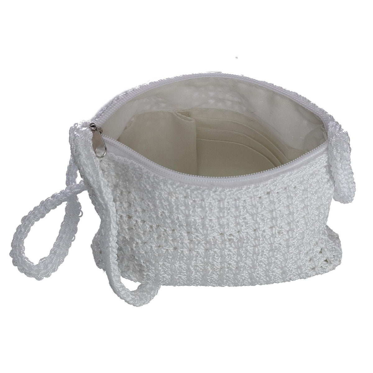 CTM® Women's Crochet Crossbody Handbag Boho Casual Shoulder Bag - White