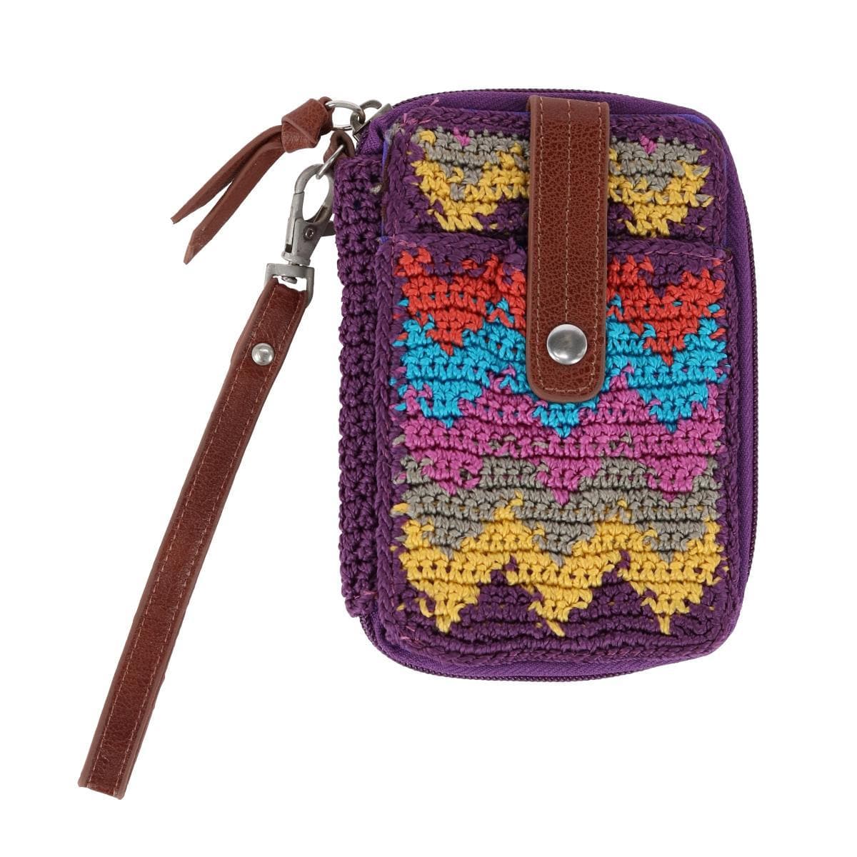 CTM® Women's Zip Around Crocheted Clutch Wristlet - Women's Zip Around Crocheted Clutch Wristlet