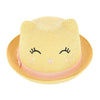Girl's Smiling Kitty Face Straw Sun Hat