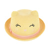 Girl's Smiling Kitty Face Straw Sun Hat