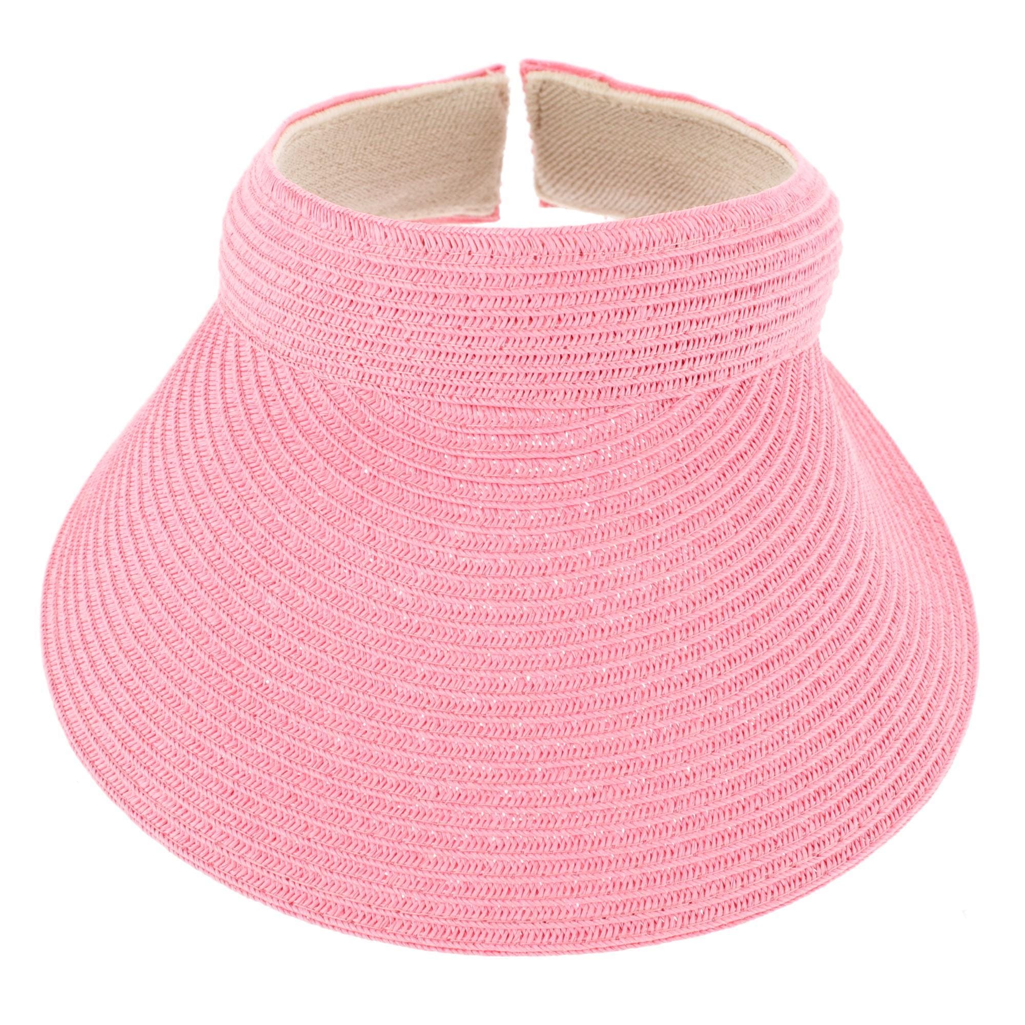 CTM® Women's Comfort Staw Sun Visor - Coral