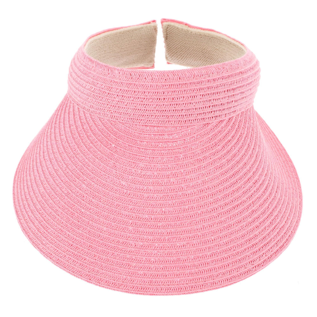 CTM® Women's Comfort Staw Sun Visor - Coral