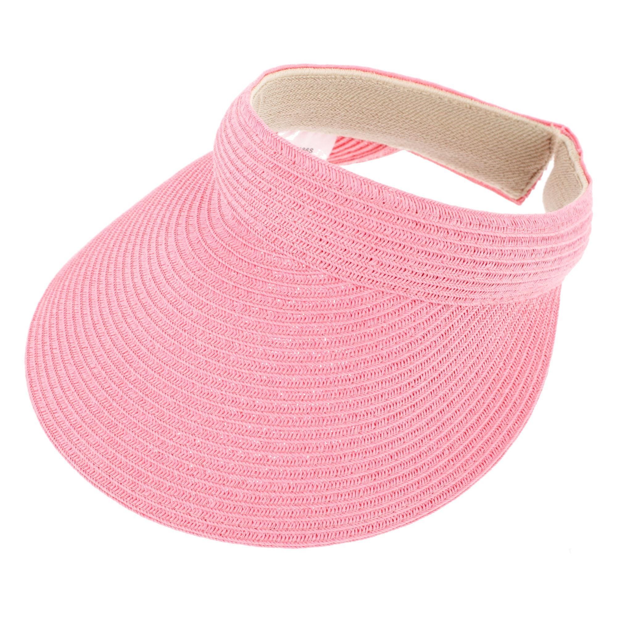 CTM® Women's Comfort Staw Sun Visor - Coral