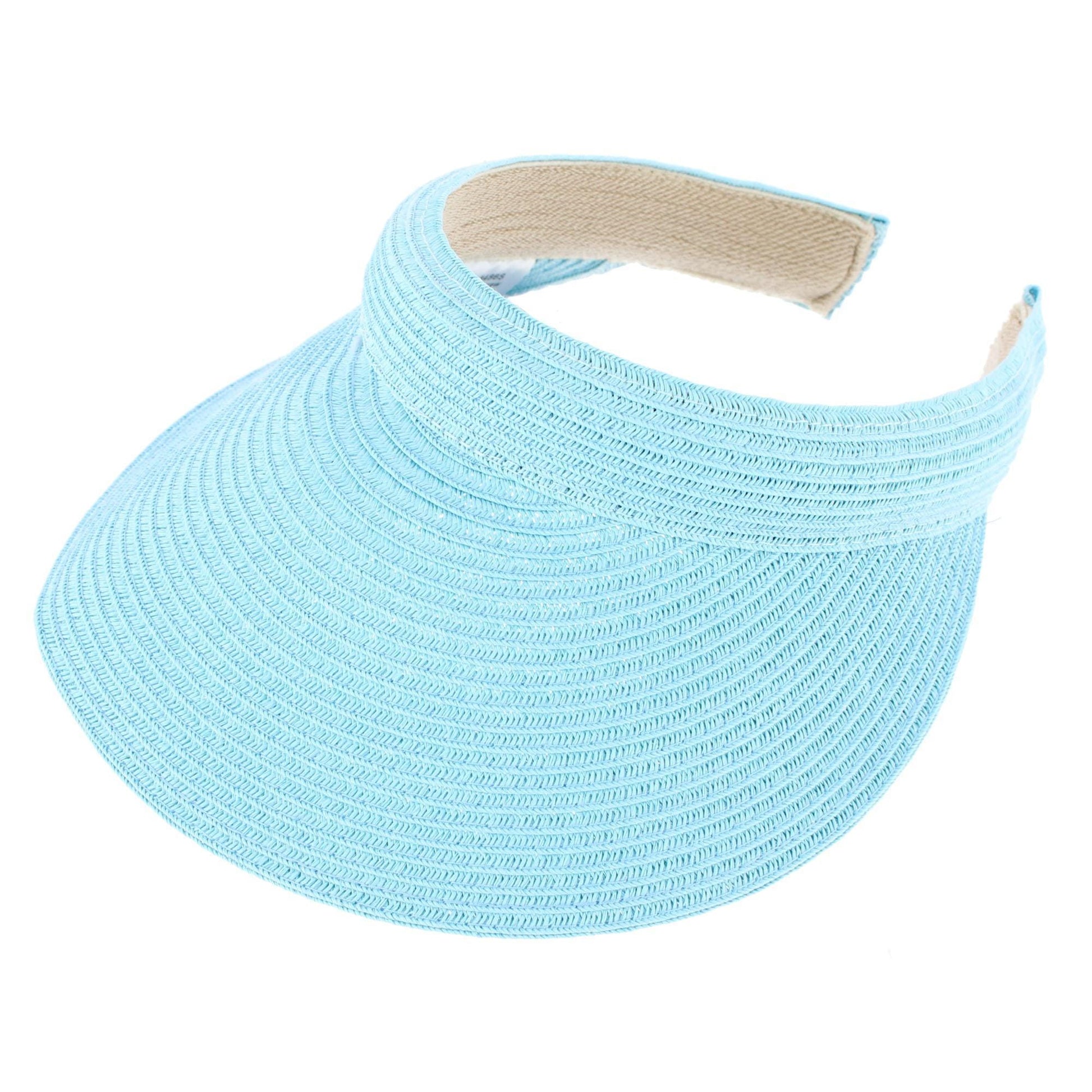 CTM® Women's Comfort Staw Sun Visor - Light Blue