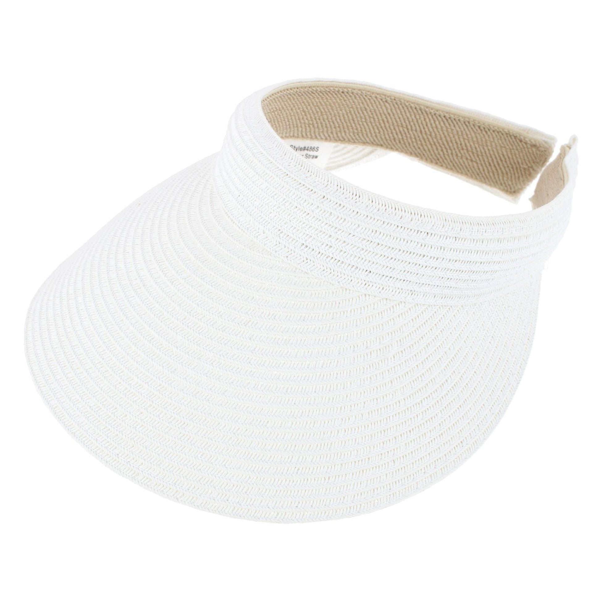 CTM® Women's Comfort Staw Sun Visor - White