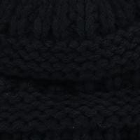 CTM® Women's Ponytail Winter Beanie Knit Hat - Black