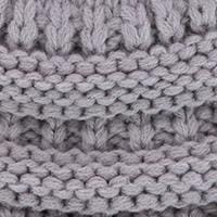 CTM® Women's Ponytail Winter Beanie Knit Hat - Gray