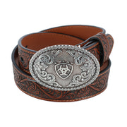Boy's Tooled Western Belt with Removable Buckle