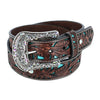 Women's Western Belt with Turquoise Inlays