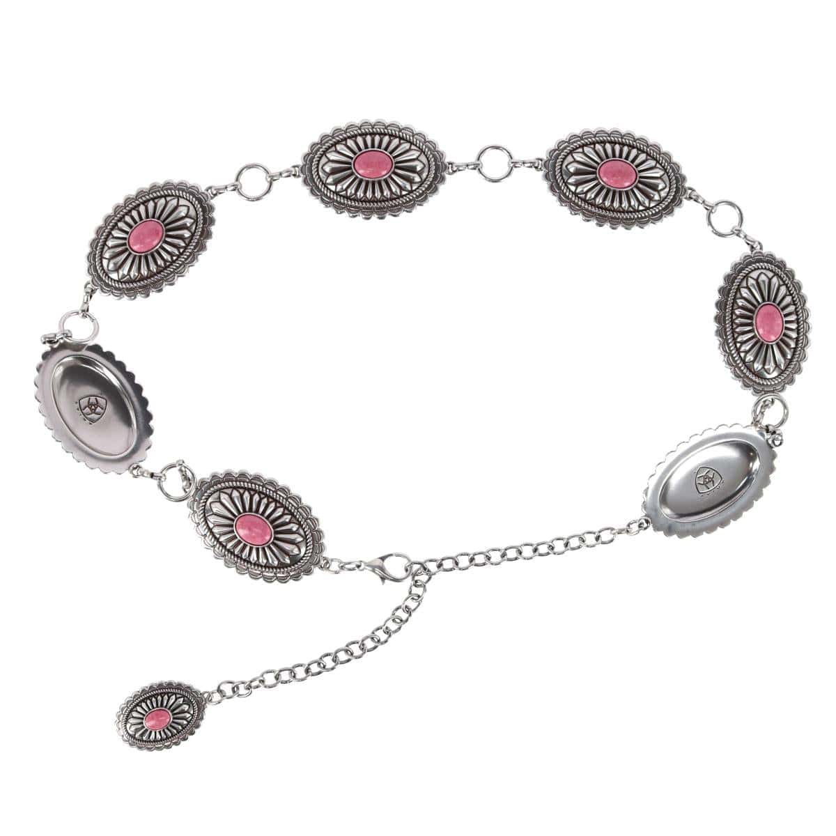 Ariat Women's Concho Chain Belt with Pink Inlays - Women's Concho Chain Belt with Pink Inlays