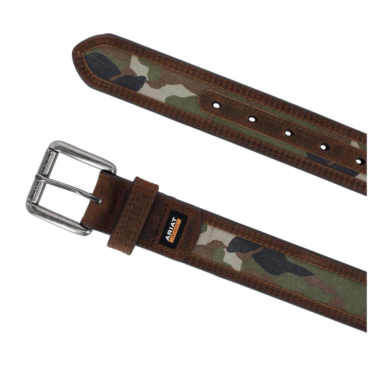 Ariat Men's Camo Ribbon Work Belt with Roller Buckle - Brown
