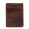 Men's American Flag Embossed Leather Money Clip