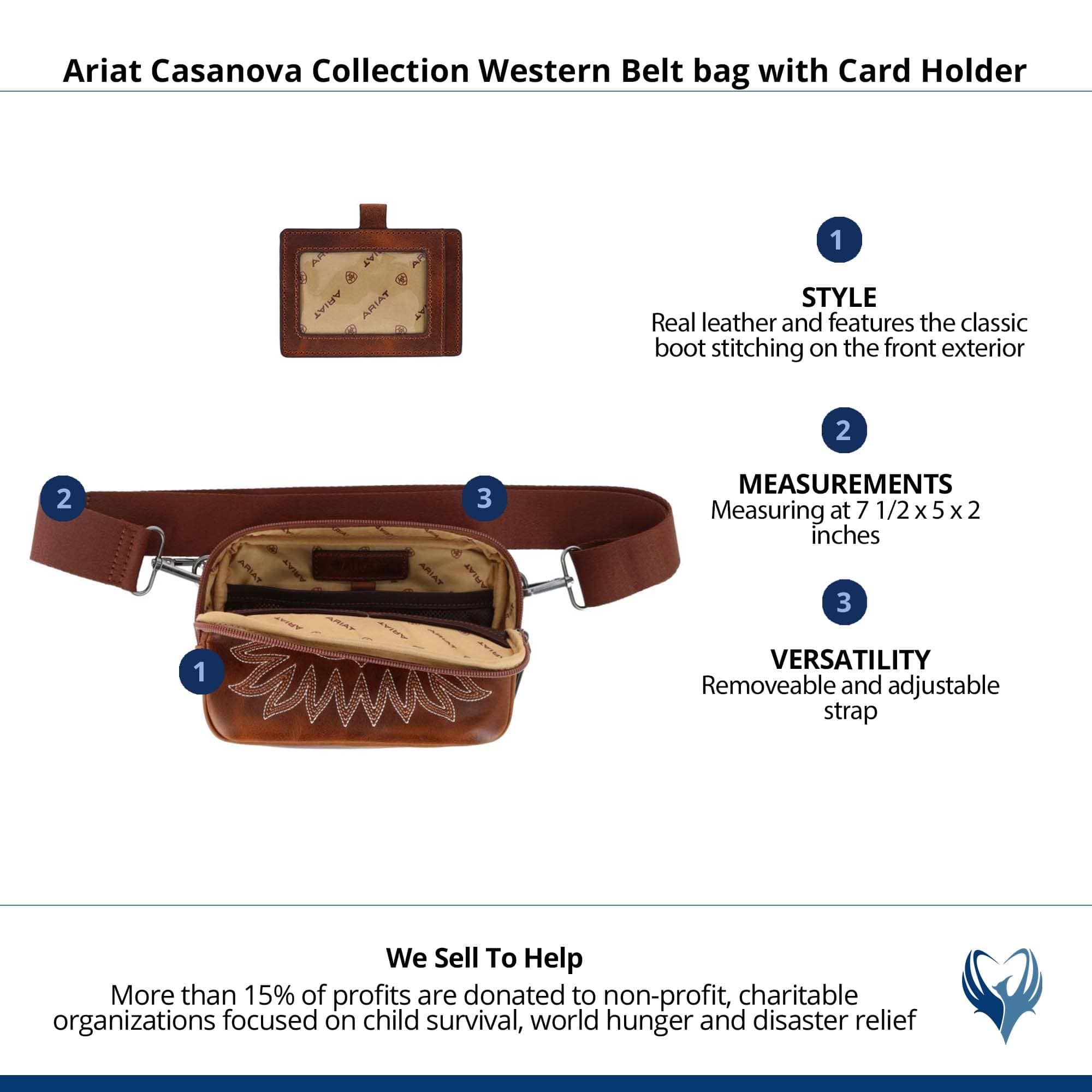 Casanova Collection Western Belt bag with Card Holder by Ariat