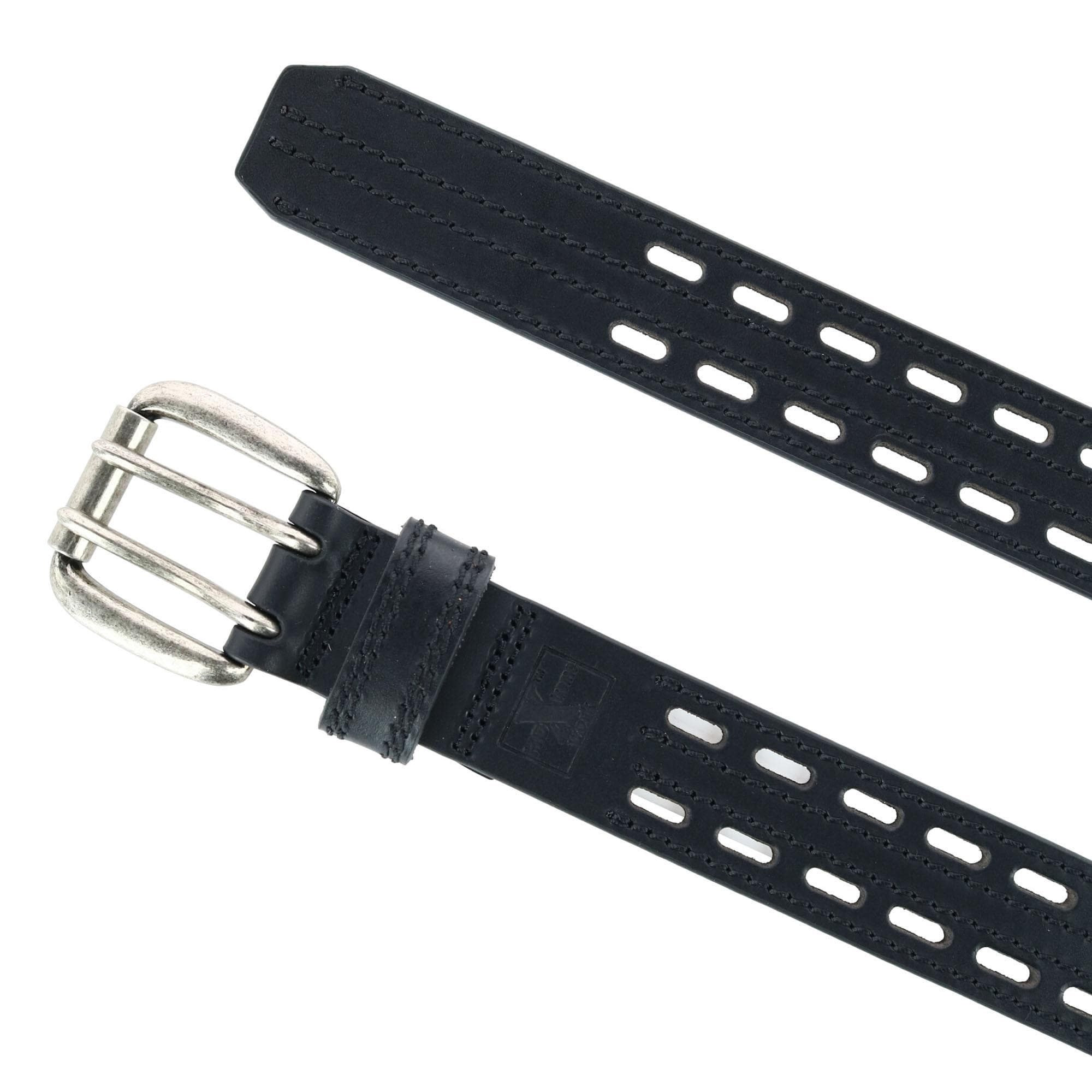 HD Xtreme Work Double Hole 1.5 Inch Wide Bridle Belt - Black