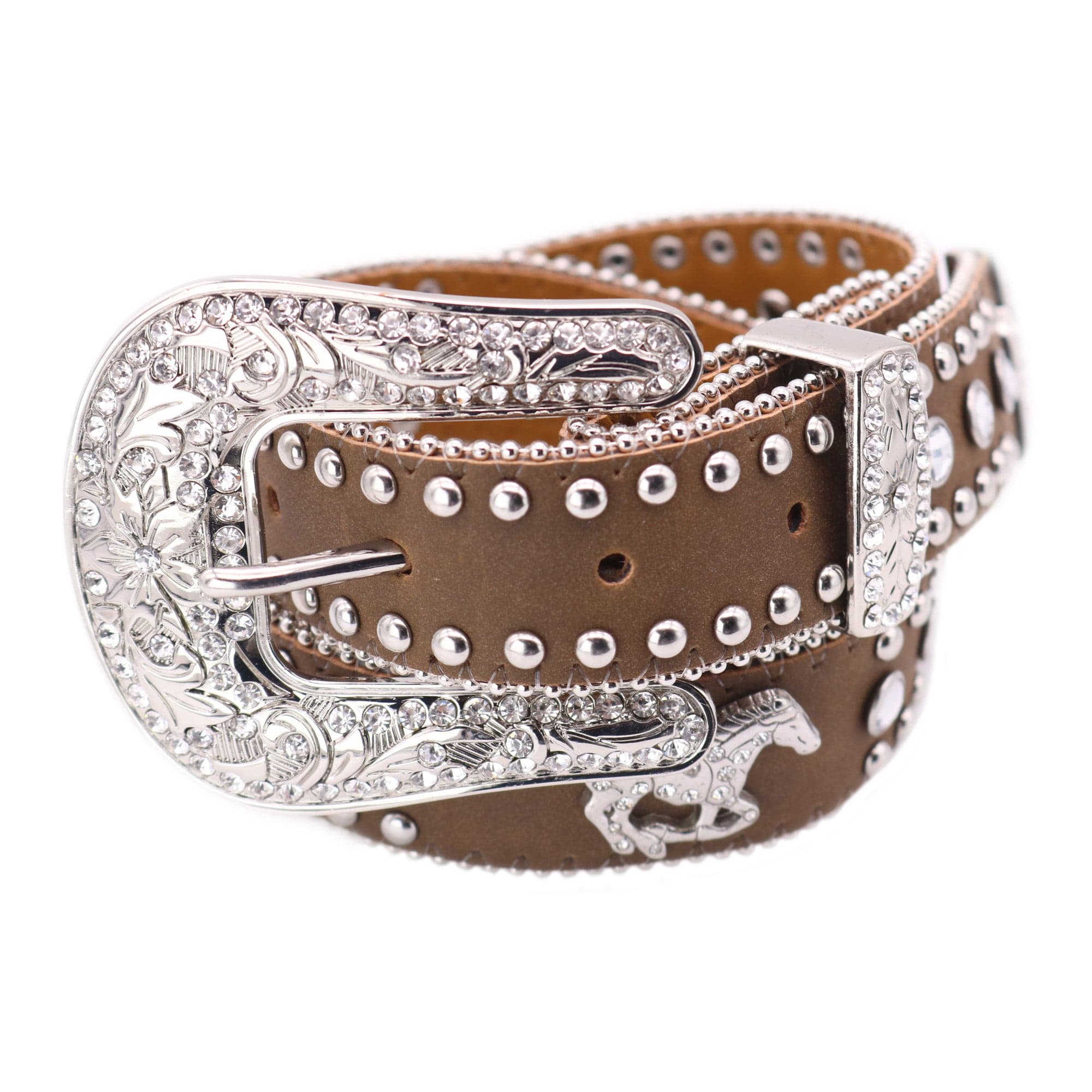 Girl's Western Horse and Rhinestone Belt by Nocona Belt Co