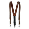 Men's Leather Ostrich Print Suspenders with Braided Detail